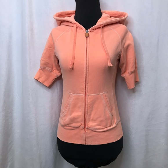 TNA Sweaters - TNA neon orange 3/4 sleeve zip hoodie/jacket